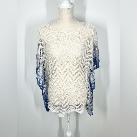 Tommy Bahama Ombré Crochet Open Knit Poncho Cover Up Small - Picture 1 of 9